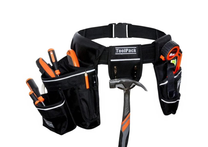 ToolPack Robuuste Gereedschapsgordel, Grote Gereedschapshouder, Boorhouder, Metalen Hamerhouder Drill Holder, Reflectielijnen 3 ToolPack Robuuste Gereedschapsgordel, Grote Gereedschapshouder, Boorhouder, Metalen Hamerhouder Drill Holder, Reflectielijnen