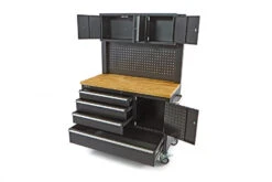 HBM Gereedschapswagen Met Kastenwand, Houten Werkblad, 122 Cm, Zwart -Kwaliteitswinkel Voor Thuishulpmiddelen hbm 005 110.jpg 1200x600 1a746ebc88