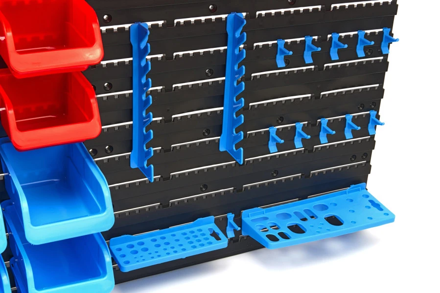 HBM Gereedschapswand Met Opbergrekken En Opbergbakken 43-delig 5 HBM Gereedschapswand Met Opbergrekken En Opbergbakken 43-delig - Afbeelding 3