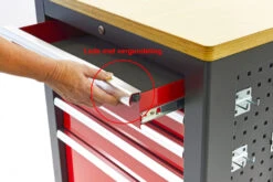 HBM Verrijdbare Gereedschapswagen, Werkbank Met Houten Werkblad 10 Laden, Rood Zwart -Kwaliteitswinkel Voor Thuishulpmiddelen hbm 019b.jpg 1200x600 e32d7ebc88