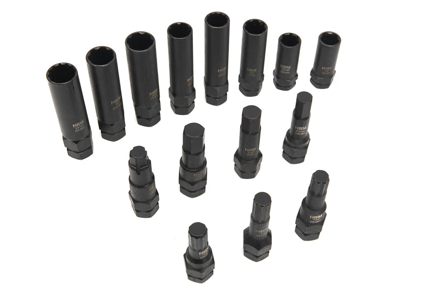 HBM Kracht Wielslot, Wielbouten Demontageset 16-delig 3 HBM Kracht Wielslot, Wielbouten Demontageset 16-delig