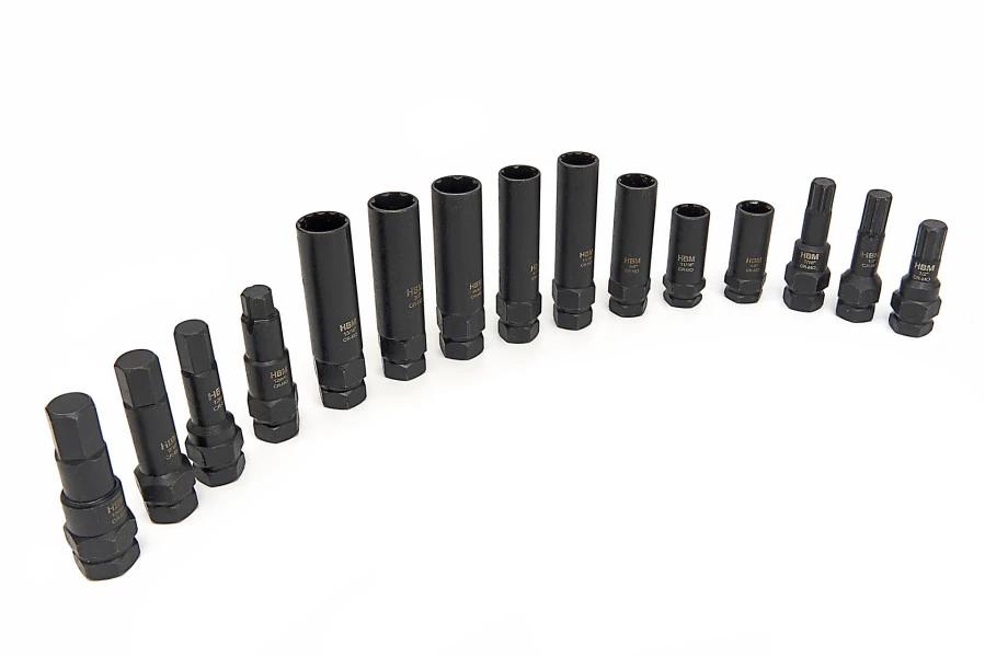 HBM Kracht Wielslot, Wielbouten Demontageset 16-delig 4 HBM Kracht Wielslot, Wielbouten Demontageset 16-delig - Afbeelding 2