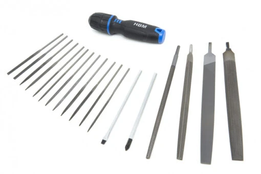 HBM 19 Delige Professionele Vijlenset Met Soft Grip Anti Slip Handvat In Stevige Opbergetui