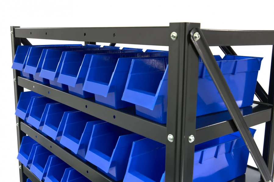 HBM Bakkenkast, Opbergsysteem, Stelling Met 60 Opbergbakken 6 HBM Bakkenkast, Opbergsysteem, Stelling Met 60 Opbergbakken - Afbeelding 4