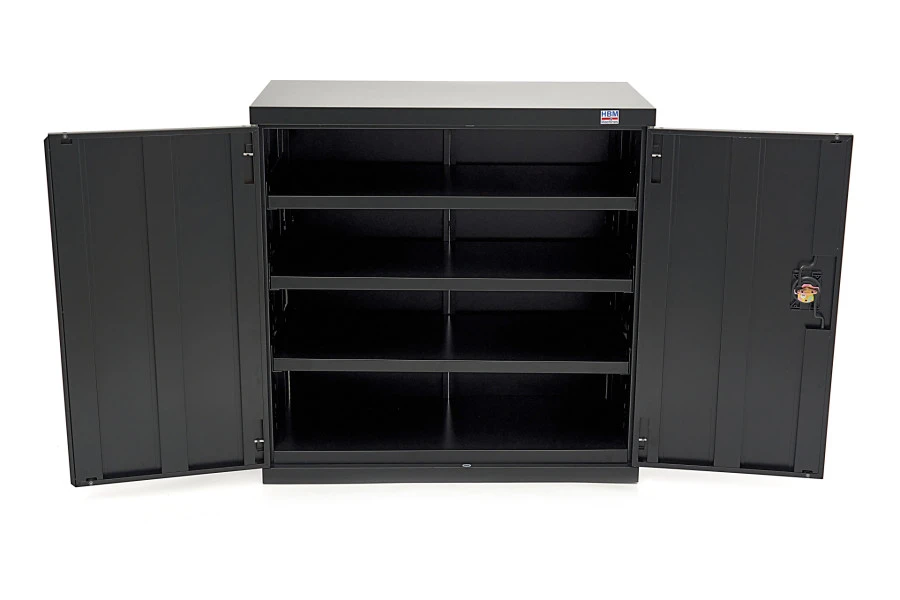 HBM Profi Gereedschapskast 90 X 45 X 90 Cm. Met 3 Planken Zwart 8 HBM Profi Gereedschapskast 90 X 45 X 90 Cm. Met 3 Planken Zwart - Afbeelding 6