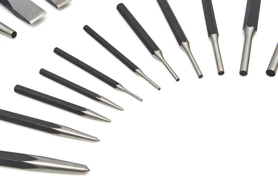 HBM 29 Delige Koudbeitel, Penuitdrijver En Doorslagenset 4 HBM 29 Delige Koudbeitel, Penuitdrijver En Doorslagenset - Afbeelding 2