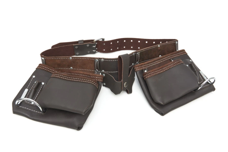 HBM Professionele Dubbele Gereedschapsriem / Spijkerschort Van Olie Gelooid Leer 3 HBM Professionele Dubbele Gereedschapsriem / Spijkerschort Van Olie Gelooid Leer