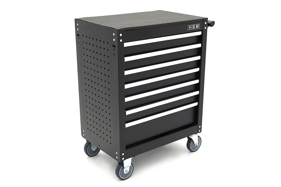 HBM Gereedschapswagen Met 7 Laden - 68 Cm - Zwart 4 HBM Gereedschapswagen Met 7 Laden - 68 Cm - Zwart - Afbeelding 2