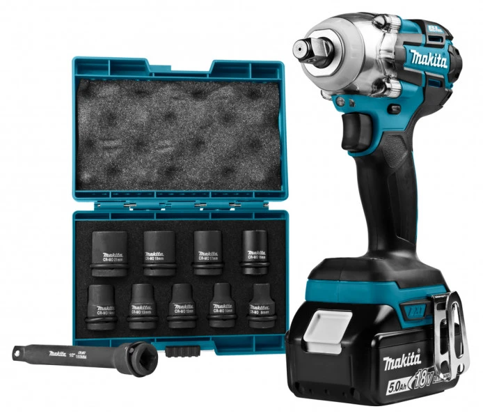 Makita DTW285RTJX Koolborstelloze Slagmoersleutelset, 5,0Ah Accu, 280Nm 4 Makita DTW285RTJX Koolborstelloze Slagmoersleutelset, 5,0Ah Accu, 280Nm - Afbeelding 2
